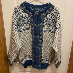 Dale of Norway women’s large blue Nordic sweater 100% wool
